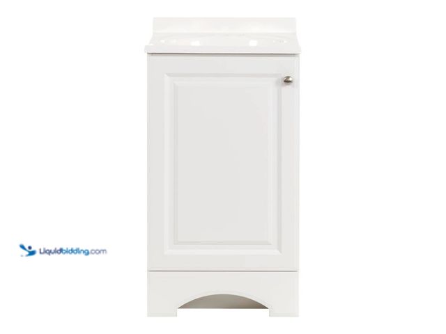 Lot 49-5538652 - Glacier Bay
19 in. Single Sink White Freestanding Bath Vanity with White Cultured Marble Top (Assem...