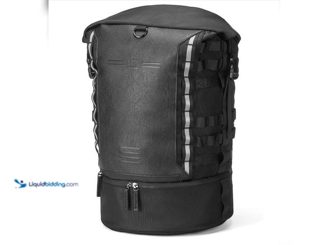 Lot 49-3431871 - KEMIMOTO Motorcycle Sissy Bar Backrest Bag, 25-37L Large Capacity PU Leather Motorcycle Gear Tail Ba...