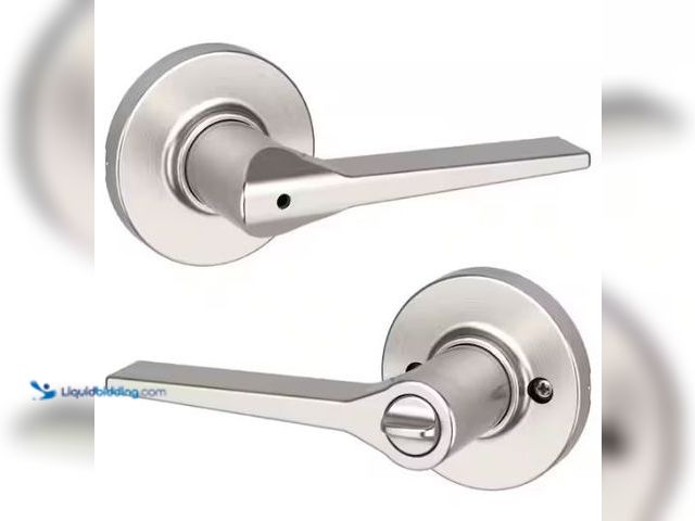 Lot 49-3432655 - Lot of (6) Kwikset Hollis Round Rose Satin Nickel Privacy Bed/Bath Door Handle, Model # 300HSL RDT 1...