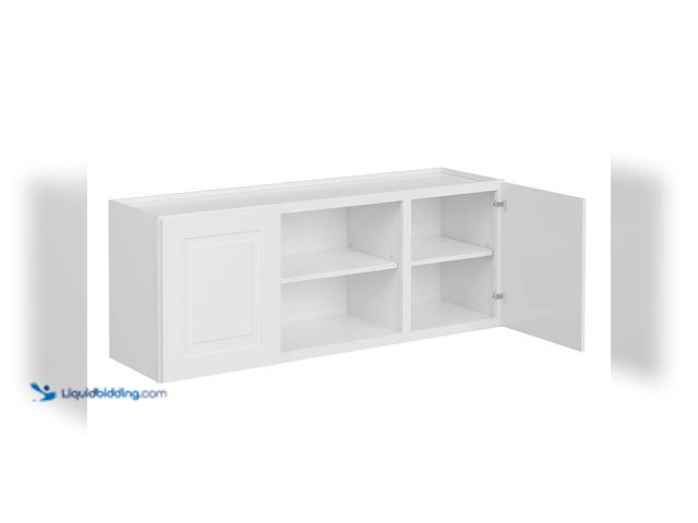 Lot 49-5512060 - MILL'S PRIDE Greenwich Verona White 23 in. H x 60 in. W x 12 in. D Plywood Laundry Room Wall Cabinet...