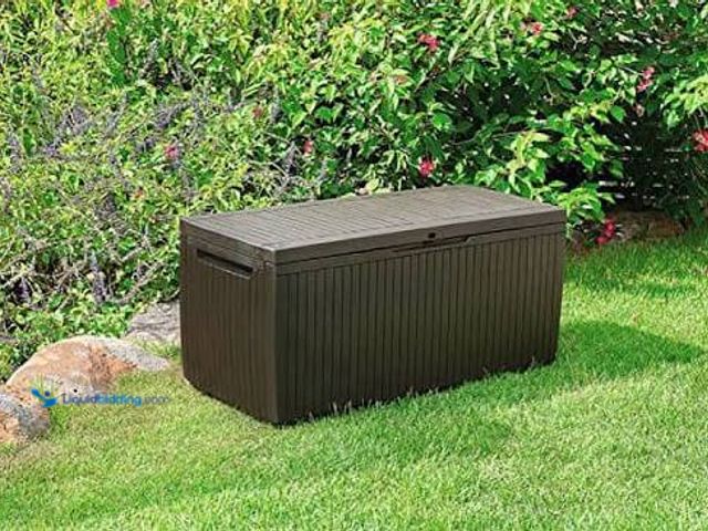 Lot 49-5546506 - Keter 80gal Springwood Deck Box Brown Model:731161044335 New
