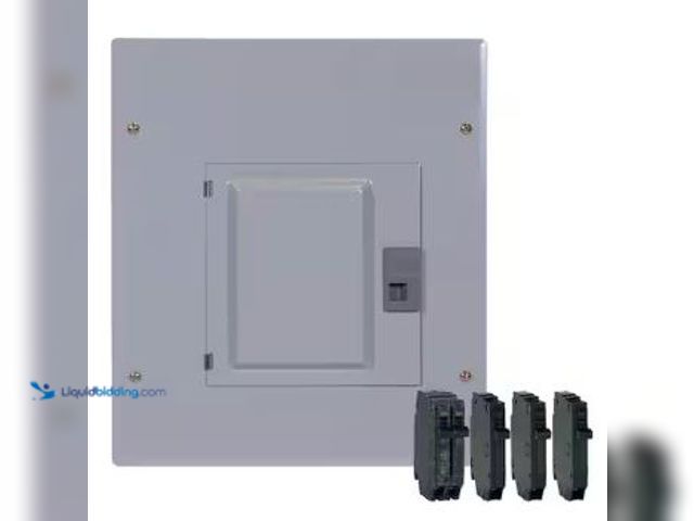 Lot 49-5436199 - GE 100 Amp 12-Space 22-Circuit Main Breaker Indoor Load Center and Breaker Kit. Model # TM1210CCUBK1...