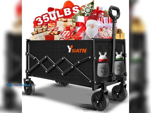 Lot 49-5459639 - Collapsible Wagon Cart Foldable with 350lbs Weight Capacity, Lightweight Utility Shopping Cart with ...