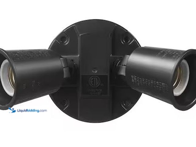 Lot 49-1537611 - Lot of 4 Defiant PAR Black Switch Activated Wired Outdoor 2-Head Security Flood Light Model # 170000...