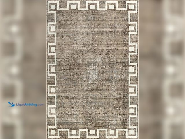 Lot 49-5407511 - Rugs USA Olvera Geometric Bordered Area Rug, 5' x 7'10", Beige. Model: b0clb8ngbc. Unused