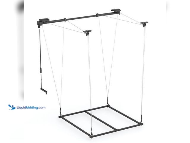 Lot 49-2021901 - FLEXIMOUNTS Lift Series Frame 48 in. W x 48 in. D x 15 in.-79 in. H Black Adjustable Height Steel Ov...