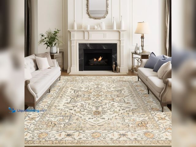 Lot 49-5437226 - 8x10 Area Rugs for Living Room, Stain Resistant Neutral Washable Rugs for Dining Room, Vintage Non-S...