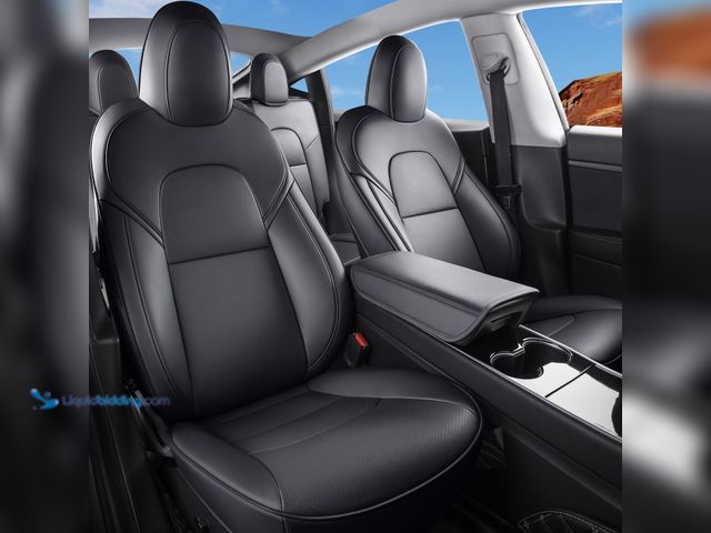 Lot 49-5549615 - Tesla Model Y Car Seat Covers Nappa Leather Car Interior Seat Airbag Compatible Cushion Cover Full S...