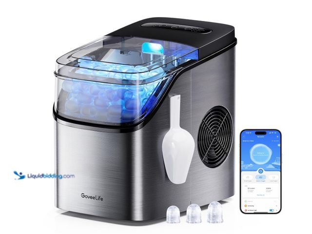 Lot 49-3431470 - GoveeLife Smart Ice Maker Countertop, Portable Ice Machine with Voice Control, 9 Ice Cubes in 6 Minu...