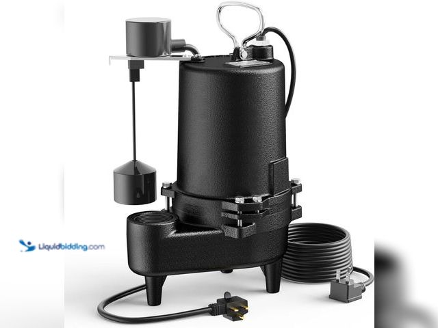 Lot 49-5484631 - Aquastrong Sewage Grinder Pump, Cast Iron Effluent Pump, Auto Float Switch for Basement Sump Basin a...