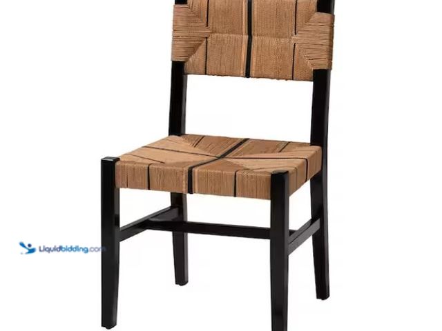 Lot 49-1615015 - Bali & pari Prita Natural Brown and Black Dining Chair, Model # 249-13883-HD, Unused.  Ref#APA0520