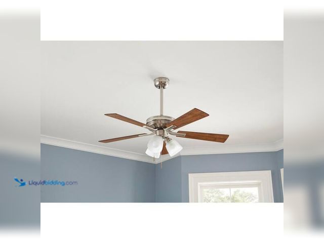 Lot 49-5454338 - Hampton Bay Sinclair II 44 in. Indoor Brushed Nickel LED Ceiling Fan with Ligh Model # AL958B-BN. It...