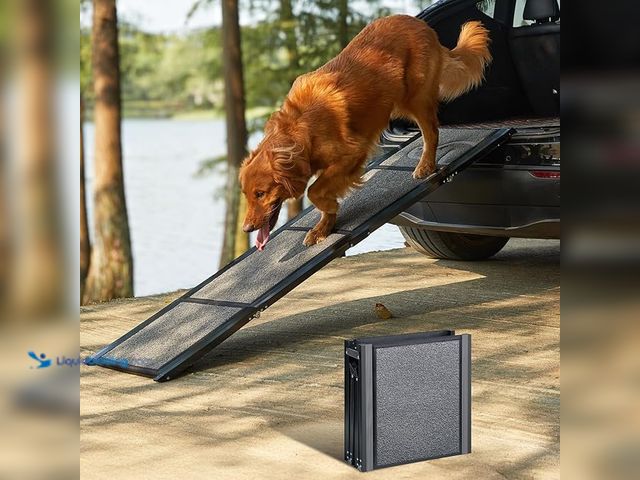 Lot 49-5414543 - Upgraded Dog Ramp for Car 71'' X-Long & 19.7" Wider Folding Dog Ramps for Large Dogs with Non-Slip R...