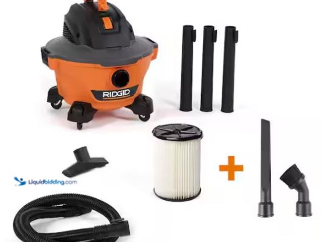 Lot 49-1544776 - RIDGID 6 Gal. 3.5 Peak HP NXT Shop Vacuum Wet Dry Vac with General Debris Filter, Hose, Wands and 3-...