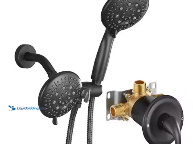 Lot 49-2024008 - Cobbe Rain 6-Spray Single Handle Handheld Shower Faucet with Valve 1.8GPM 4.7 in. Adjustable Dual Sh...