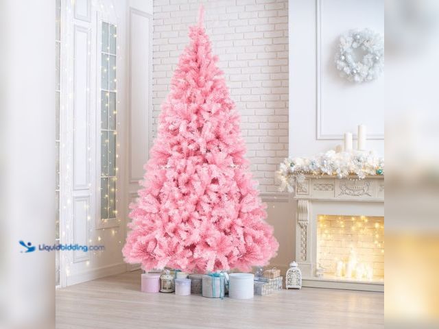 Lot 49-1546239 - Ktaxon 6ft Pink Christmas Tree Artificial Christmas Tree Seasonal Holiday Decoration w/ 1,000 Branch...