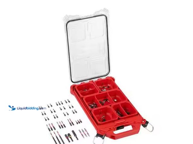 Lot 49-1576897 - Milwaukee SHOCKWAVE Impact Duty Alloy Steel Driver Bit Set with PACKOUT Case (90-Piece) Model # 48-3...