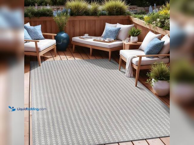 Lot 49-1628129 - 10' x 14' Beverly Rug Topical Indoor/Outdoor Area Rug, Gray  Ref#SB0715
