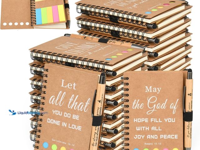 Lot 49-5437181 - INSADA Christian Prayer Journal Bulk Spiral Notebook with Sticky Notes Small Notepad, 4.13”x 5.43”,f...