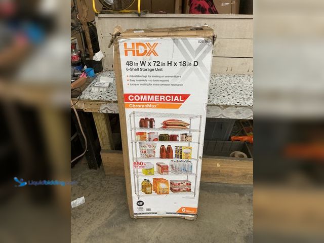 Lot 49-5453503 - HDX 6-Tier Commercial Grade Heavy Duty Steel Wire Shelving Unit in Chrome (48 in. W x 72 in. H x 18 ...