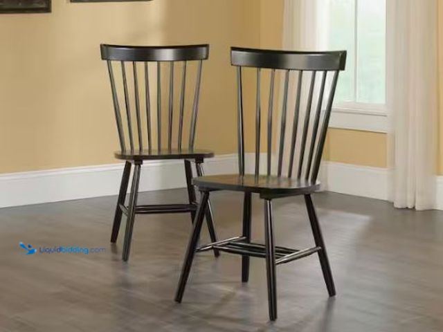 Lot 49-1569266 - SAUDER New Grange Wood Spindle Back Chair in Black Finish (2-Pack), Model # 418892, Unused, 2 Chairs...