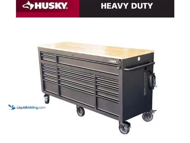 Lot 49-5510424 - Husky
72 in. W x 24 in. D Heavy Duty 18-Drawer Mobile Workbench Cabinet with Adjustable-Height Hard...