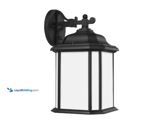 Lot 49-3614498 - Generation Lighting Kent 1-Light Black Outdoor 15 in. Wall Lantern Sconce, Model # 84531-12, Slightl...