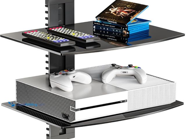 Lot 49-1563118 - WALI Floating Entertainment Center Shelves, Holds Up to 17.6lbs, TV Shelf with Strengthened Tempered...