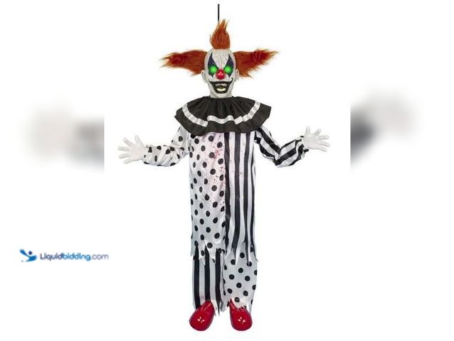 Lot 49-5436426 - Hanging Shaking Clown Animatronic Multicoloured. Model #192937332801. Unused.