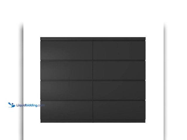 Lot 49-2021869 - Noble House Hren Modern Black 8-Drawer 47.2 in. Wide Chest of Drawers, Tall Dresser for Closet. Mode...