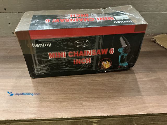 Lot 49-5413265 - 6 Inch Mini Chainsaw Cordless, Portable Electric Chain Saw, for Wood Cutting, Tree Trimming, Courtya...