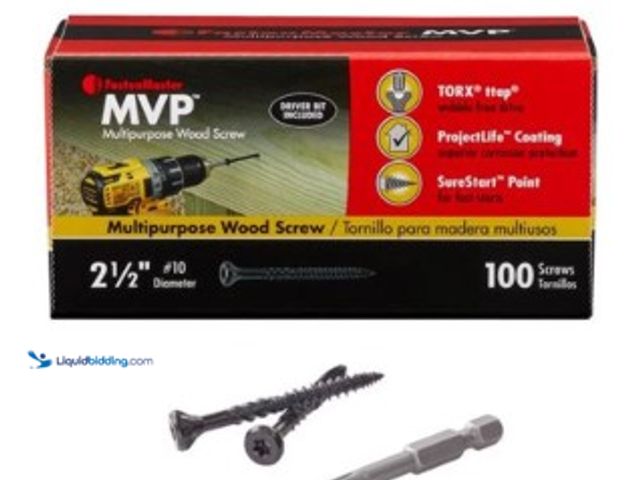 Lot 49-3563760 - Fastenmaster Mvp 2-1/2 In. L Torx Ttap Self-tapping Wood Screws 100 Pk (3pack) Unused