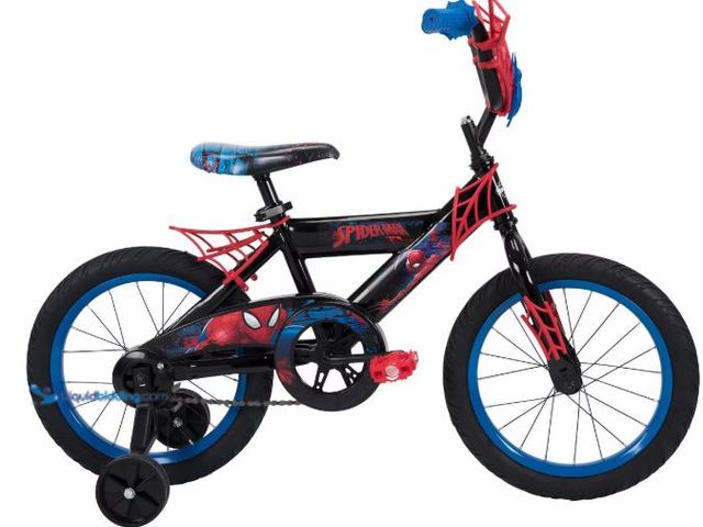 Lot 49-3536668 - Huffy Marvel Spider-Man Kids' Bike - 16" Wheels - Training Wheels - Black Item is unused