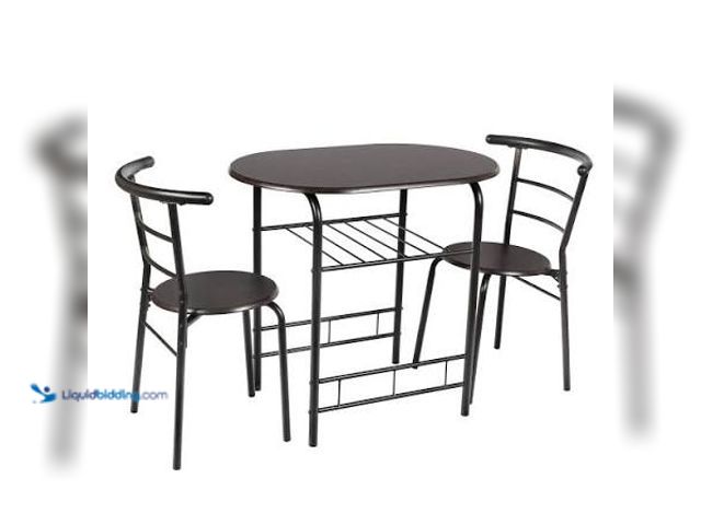 Lot 49-5551925 - Mainstays 29'' Metal 3 Piece Dining Set with Storage 3 Piece, Unused