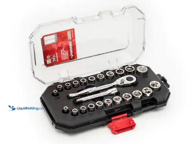 Lot 49-3614382 - Husky 1/4 in. Drive Ratchet SAE/Metric Standard Socket Set (24-Piece), Model # H4D24PCSWS, New. (NOT...