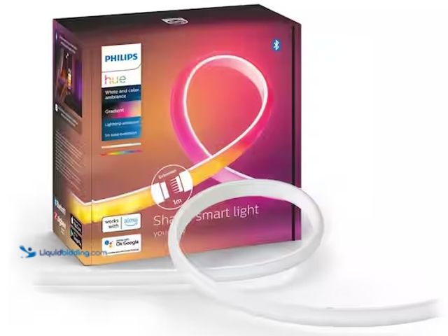 Lot 49-3637913 - Philips Hue 3.3 Ft. LED Smart Gradient Color Changing Strip Light Extension with Bluetooth (1-Pack),...