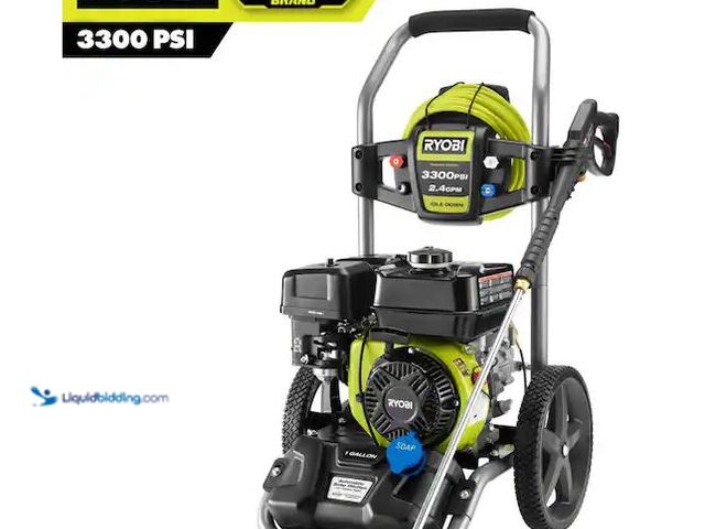 Lot 49-5545735 - Ryobi 3300 PSI 2.4 GPM Cold Water Gas Pressure Washer with 212cc Engine, Used with attachments and c...