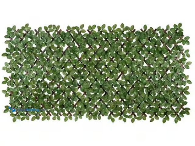 Lot 49-2022341 - Vigoro 36 in. Green Artificial PVC Expandable Trellis 36 in. x 72 in. Chestnut Leaves, Model # THD36...