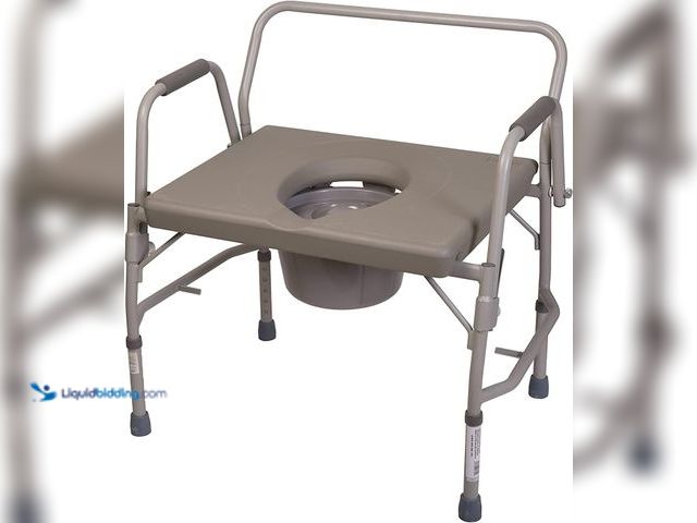 Lot 49-3565827 - DMI Bedside Commode, Portable Toilet, Commode Chair, Raised Toilet Seat with Handles, Holds up to 50...