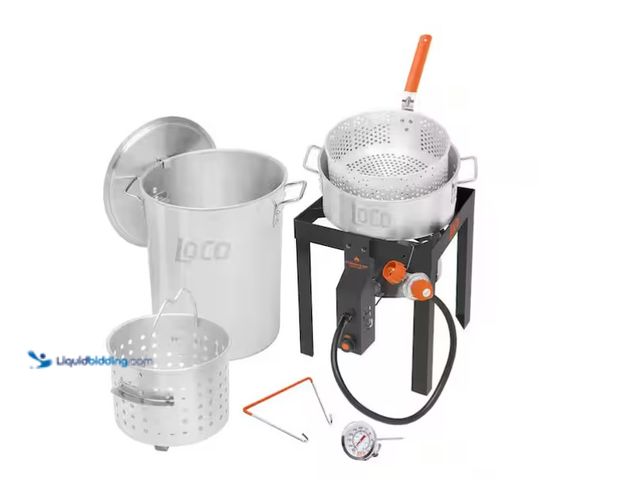 Lot 49-1571238 - LOCO 30 qt. Boil Fry Steam Kit, Model # LCBFSKSS, Slightly used, Unable to test, Has attachments  Re...