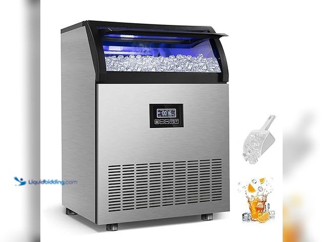 Lot 49-1521533 - Commercial Ice Maker 250Lbs/24H Under Counter Ice Machine with 77Lbs Storage Bin, 90 Ice Cubes in 11...