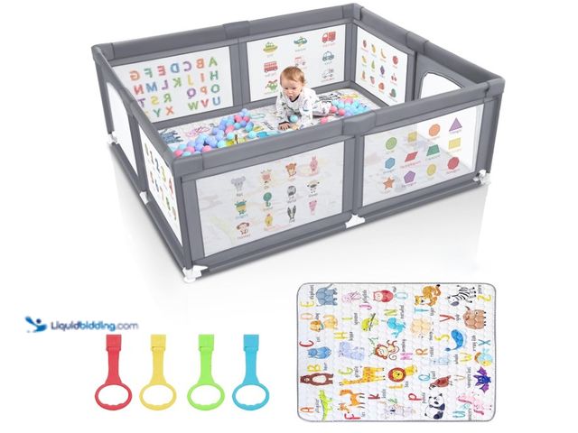 Lot 49-1566759 - Voovc Premium Baby Playpen with Mat, 71x60 Inches Extra Large Playpen for Babies and Toddlers, Indoo...