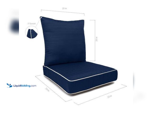 Lot 49-3616738 - Sherry Kline Outdoor Patio 23"x24"x5" Deep Seat Cushion, Indigo - Unused Model # 719294747118  Ref#B...