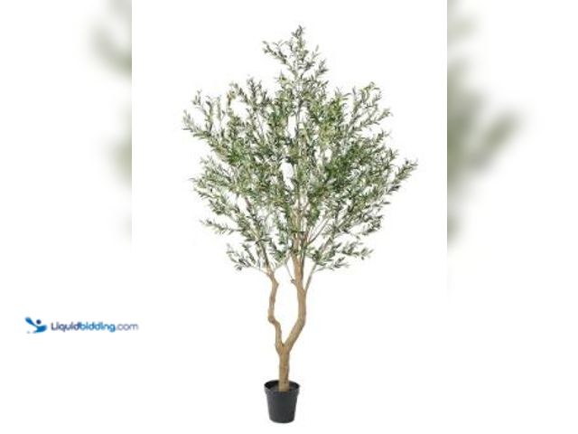 Lot 49-3464363 - Tall Faux Olive Tree，10ft（120in） Realistic Potted Silk Artificial Olive Tree， Fake Olive Trees Indoo...