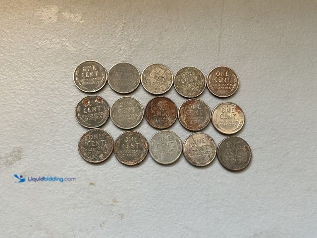 Lot 49-5341541 - 1943 WARTIME STEEL PENNIES LOT OF 15 COINS. GREAT VINTAGE LOT.