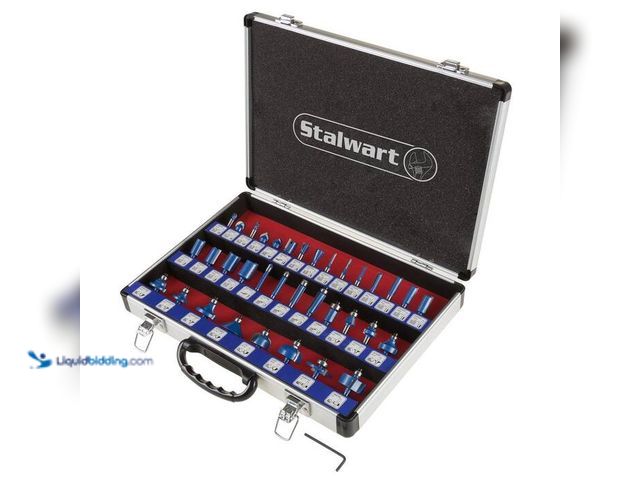 Lot 49-2024109 - Stalwart Carbide Tipped Router Bit Set (35-Piece) Model # HW5500003. MSRP $55. Unused, unable to tes...