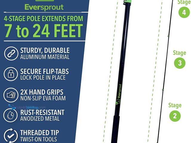 Lot 49-5483841 - EVERSPROUT 30 Foot Reach | 7-to-24 Foot  Extension Pole. Unused