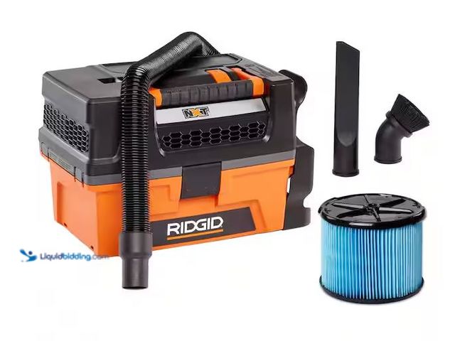 Lot 49-1548059 - RIDGID 3 Gal. 5.0 Peak HP NXT Shop Vacuum Wet Dry Vac with Fine Dust Filter, Expandable Hose and Acc...