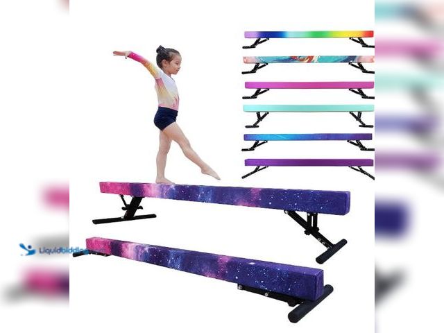 Lot 49-1513964 - 8FT Balance Beam Gymnastics Beam for Kids of All Gymnastic Levels, Height Adjustable Gymnastic Train...