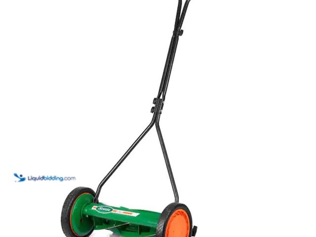 Lot 49-1566799 - Scotts Scott's 16 in. Manual Walk Behind Push Reel Lawn Mower, Model # 415-16S, slightly used  Ref#S...